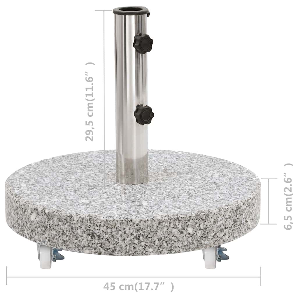 parasolfod 30 kg rund granit grå