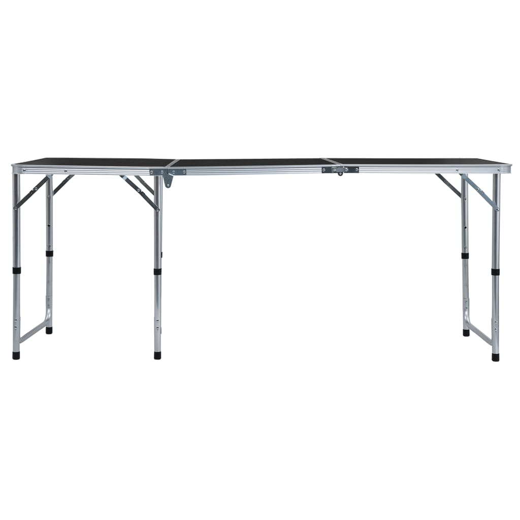 foldbart campingbord 180 x 60 cm aluminium grå