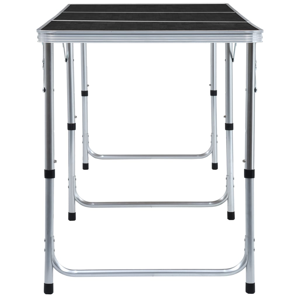 foldbart campingbord 180 x 60 cm aluminium grå