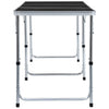 foldbart campingbord 180 x 60 cm aluminium grå