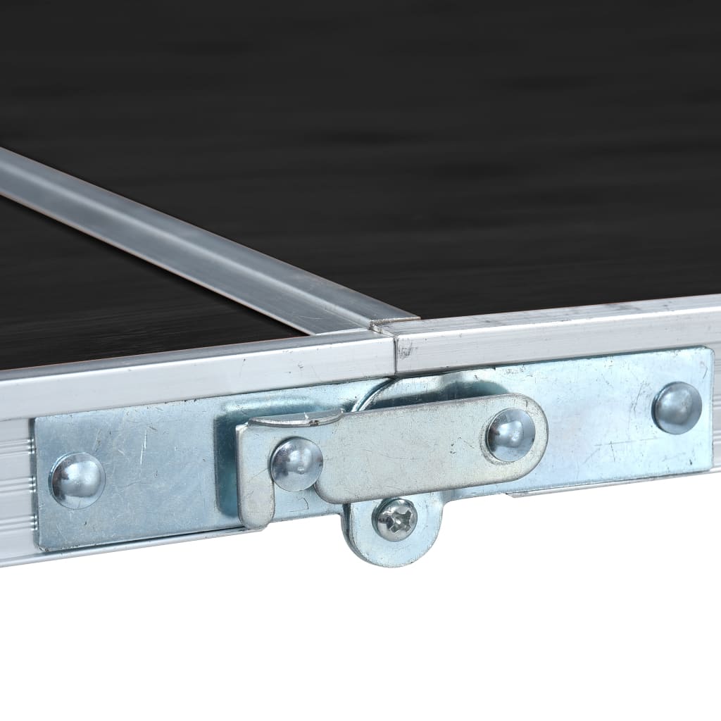 foldbart campingbord 180 x 60 cm aluminium grå