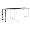 foldbart campingbord 180 x 60 cm aluminium grå