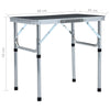 foldbart campingbord 60x45 cm aluminium grå