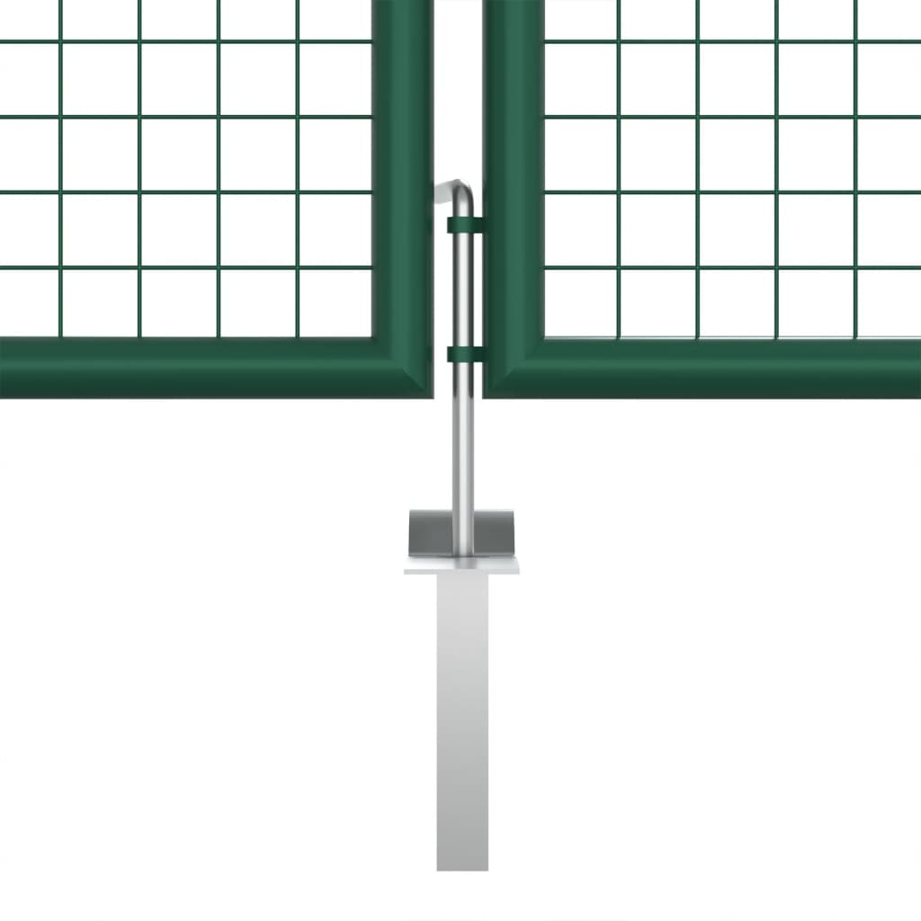 havelåge i stål med net 400x125 cm grøn