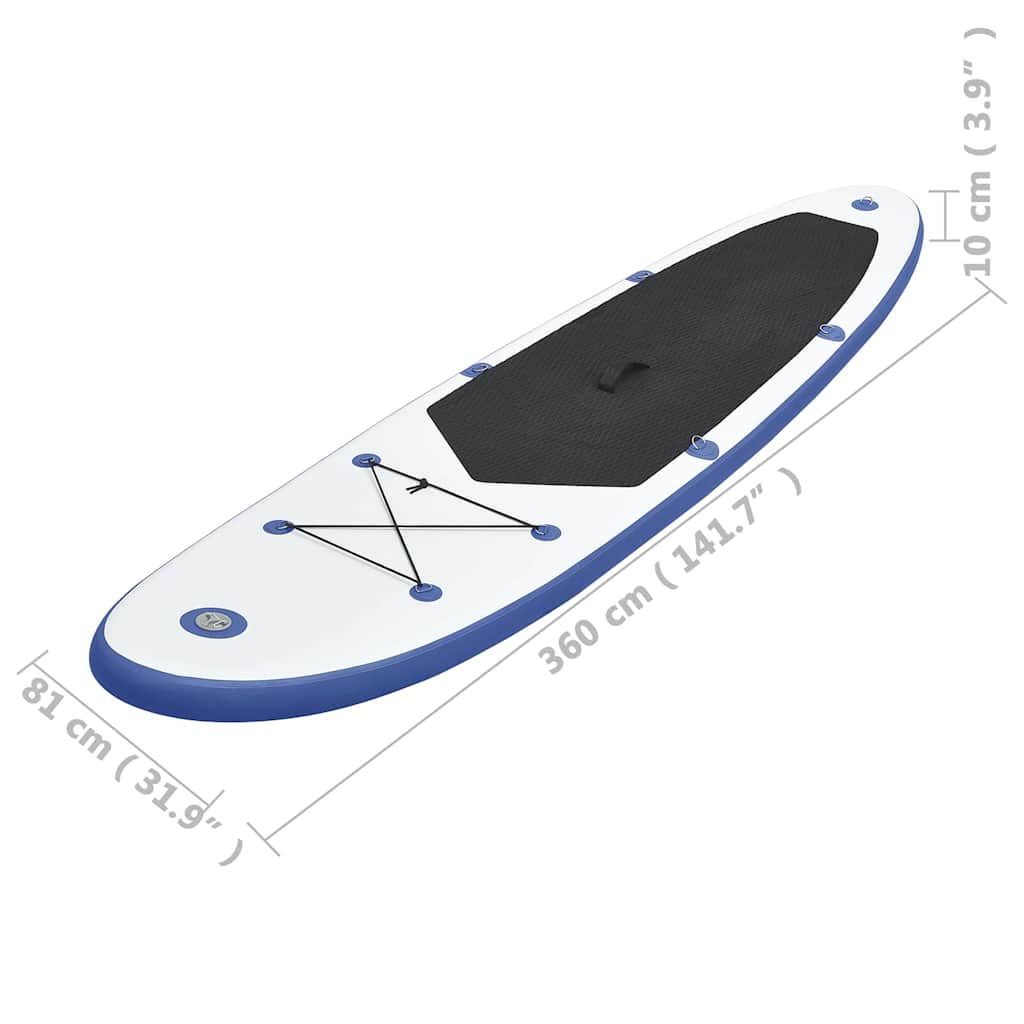 paddleboardsæt SUP oppusteligt blå og hvid