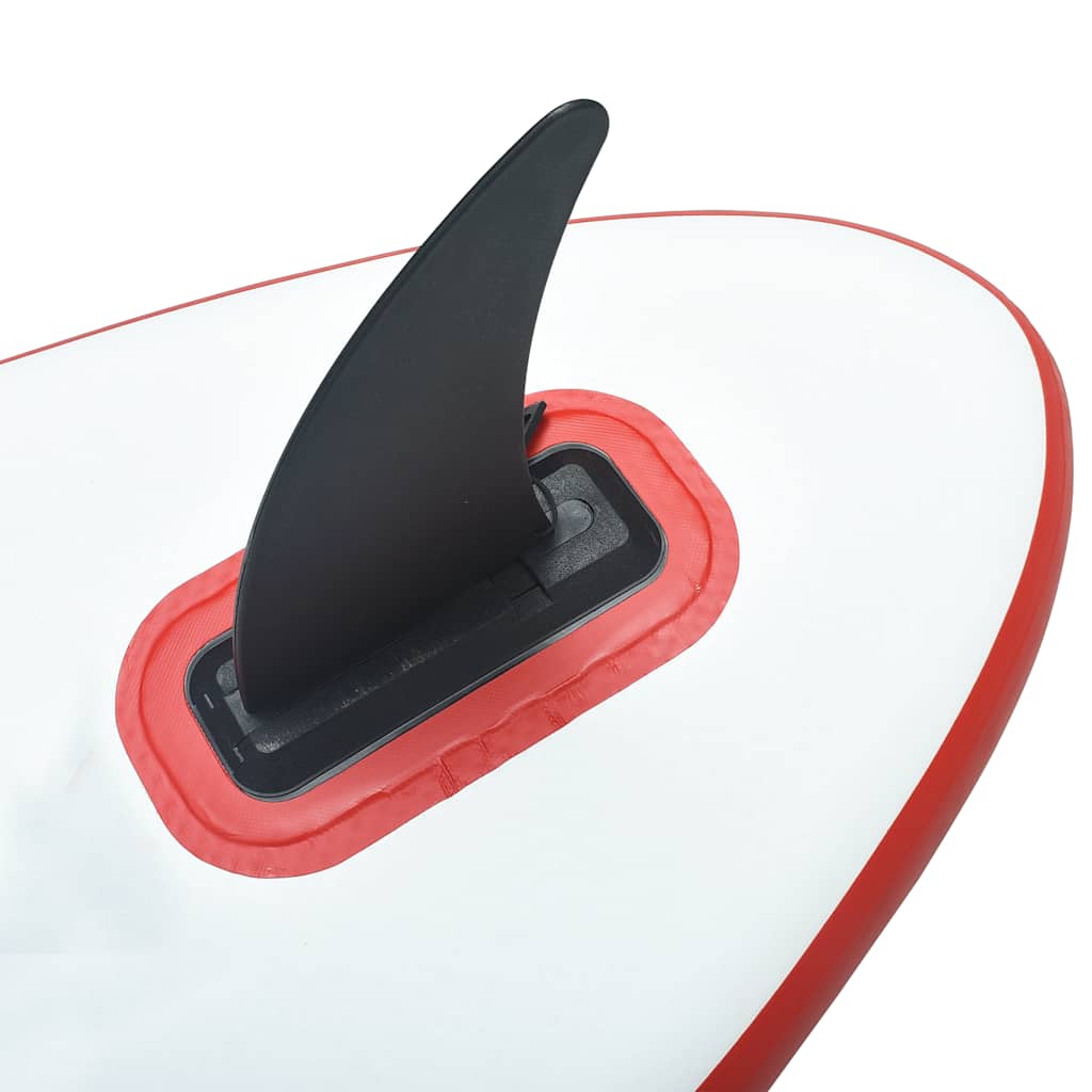 oppusteligt paddleboard med sejl rød og hvid