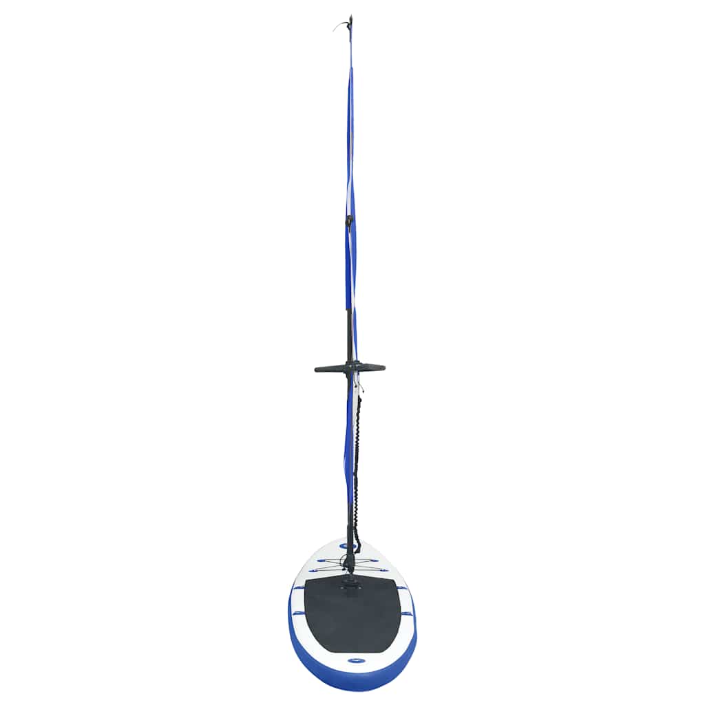 oppusteligt paddleboard med sejl blå og hvid