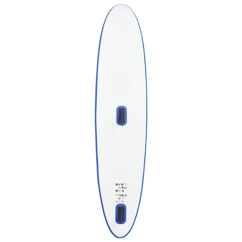 oppusteligt paddleboard med sejl blå og hvid