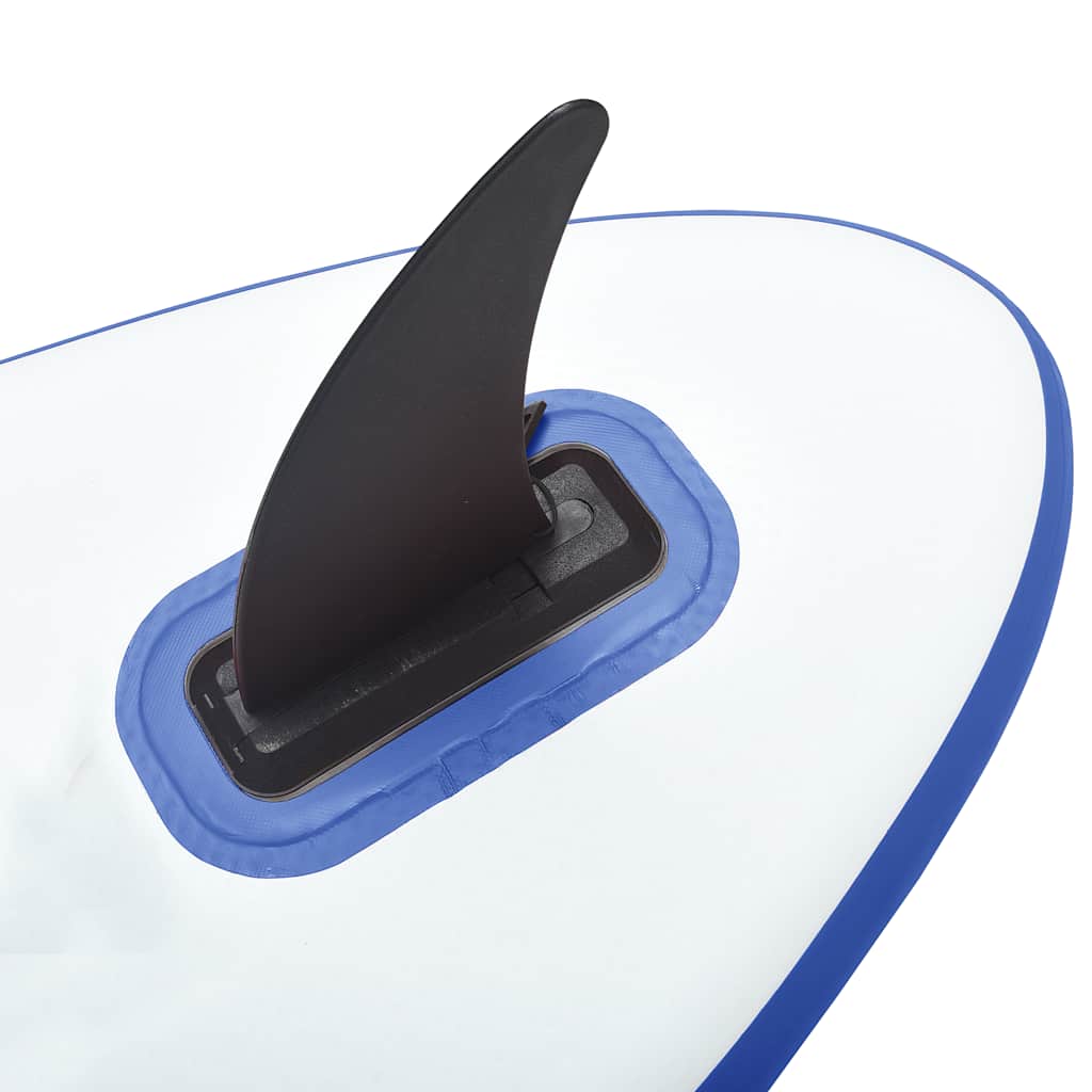 oppusteligt paddleboard med sejl blå og hvid