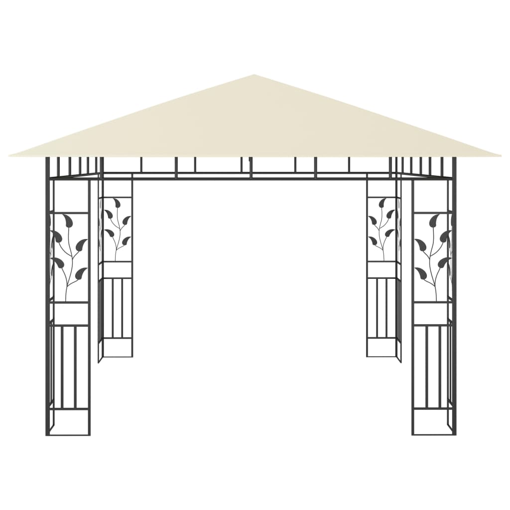 pavillon med myggenet 3x3x2,73 m 180 g/m² cremefarvet