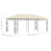 pavillon med myggenet 6x3x2,73 cm cremefarvet