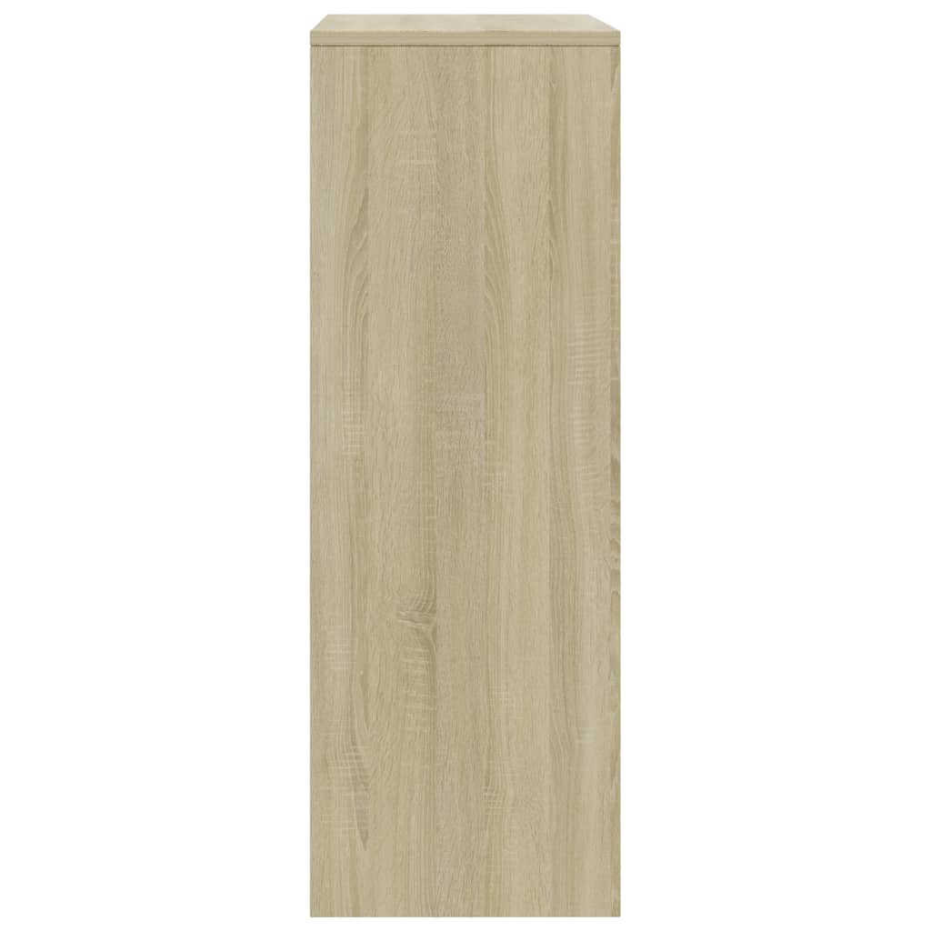 skænk med 6 skuffer 50x34x96 cm konstrueret træ sonoma-eg