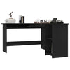 L-formet skrivebord 120x140x75 cm konstrueret træ sort