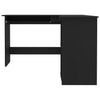 L-formet skrivebord 120x140x75 cm konstrueret træ sort