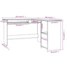 L-formet skrivebord 120x140x75 cm konstrueret træ sort