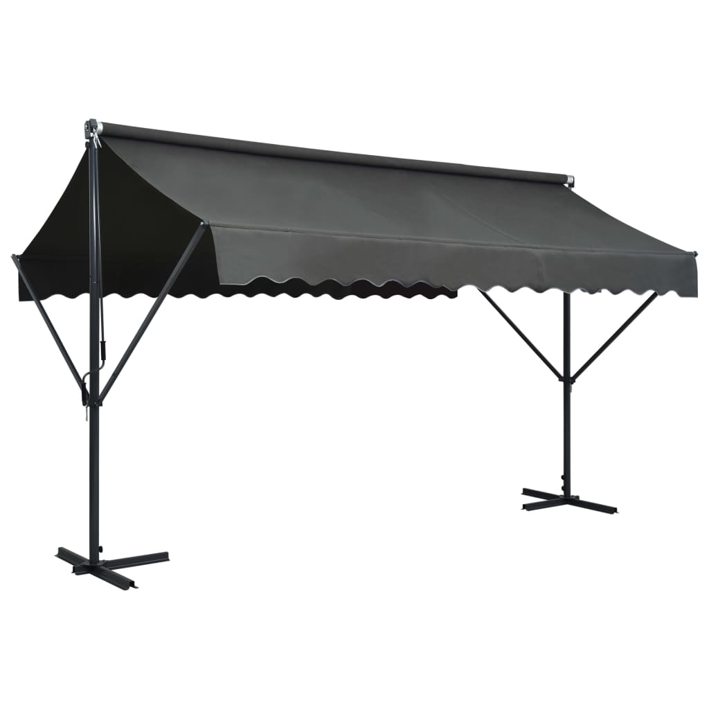 fritstående markise 400 x 300 cm antracitgrå