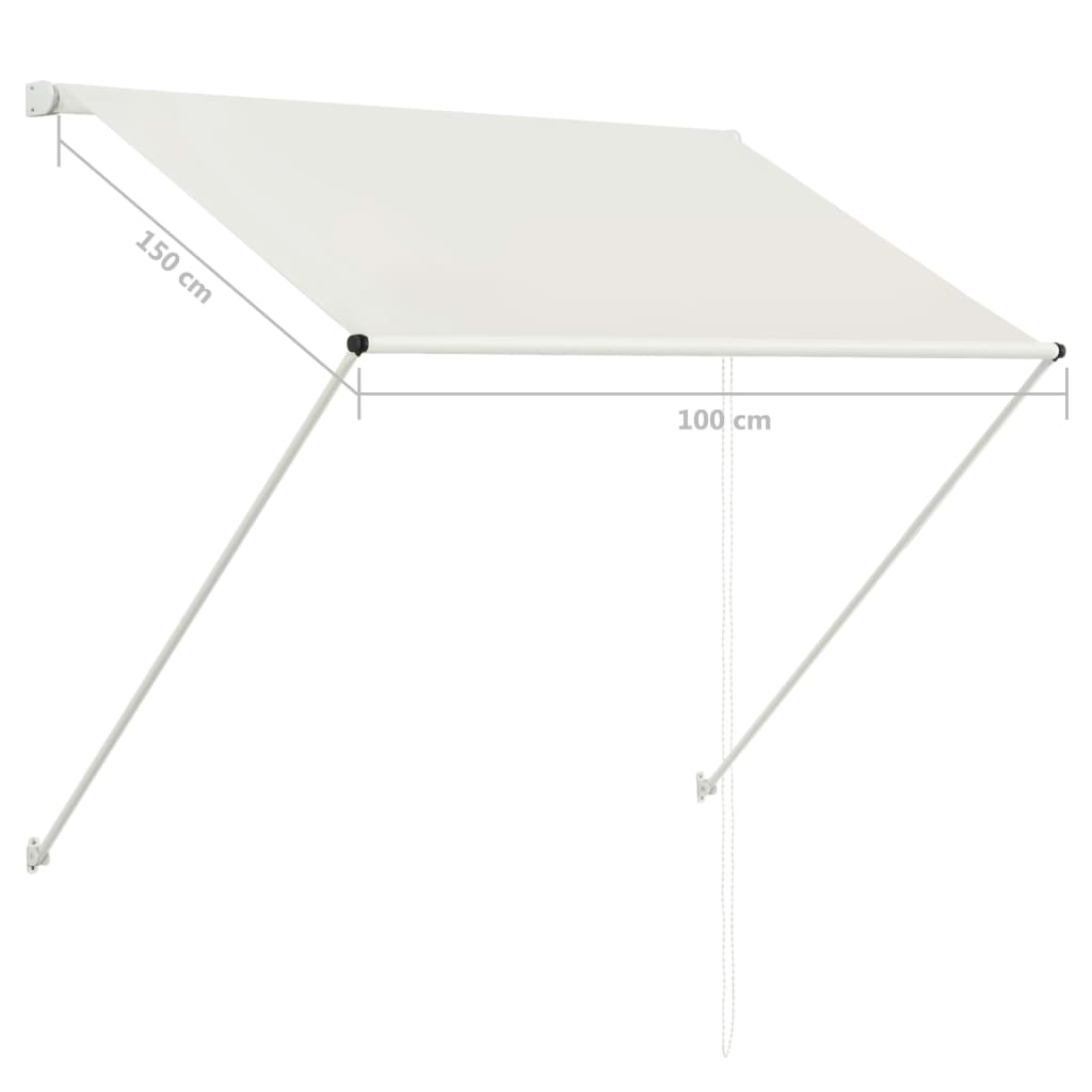 foldemarkise 100x150 cm cremefarvet