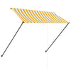 foldemarkise med LED 250x150 cm gul og hvid