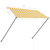 foldemarkise med LED 250x150 cm gul og hvid
