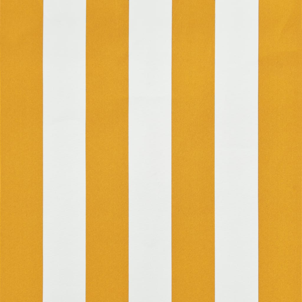 foldemarkise med LED 300x150 cm gul og hvid