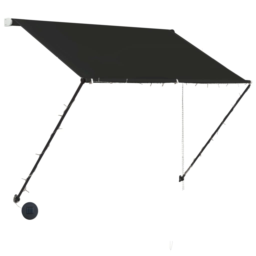 foldemarkise med LED 150x150 cm antracitgrå