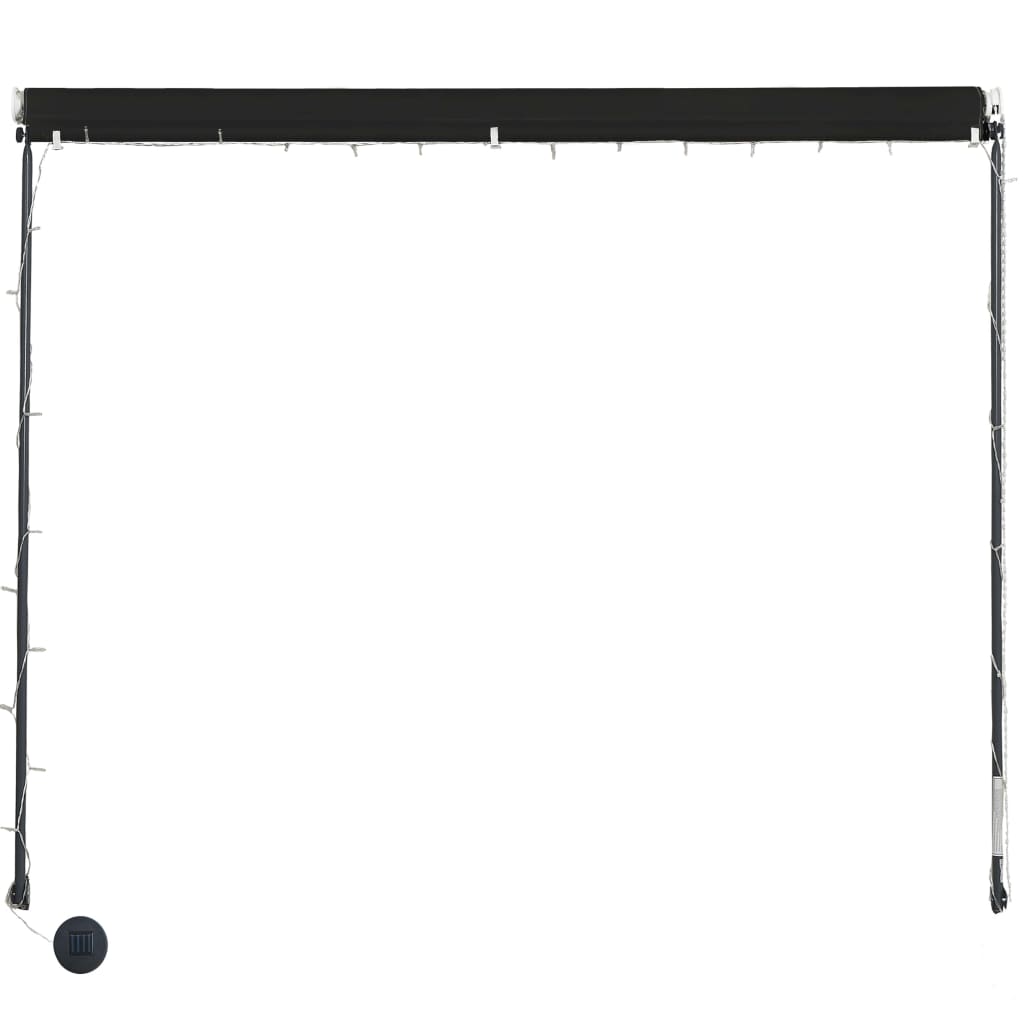 foldemarkise med LED 150x150 cm antracitgrå