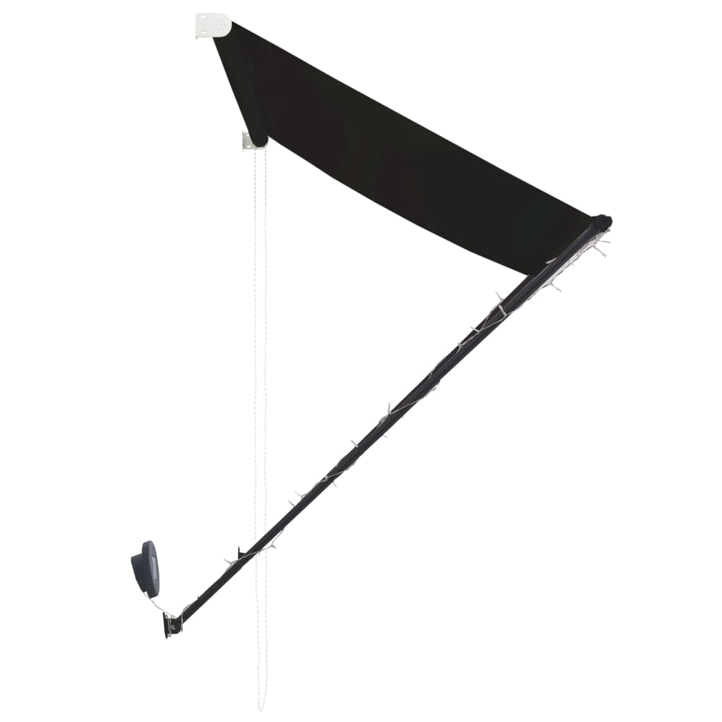 foldemarkise med LED 150x150 cm antracitgrå
