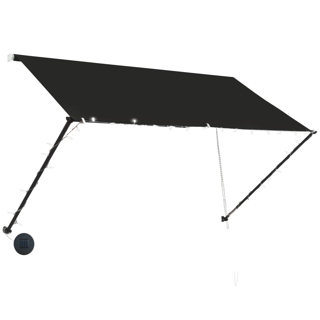foldemarkise med LED 250x150 cm antracitgrå