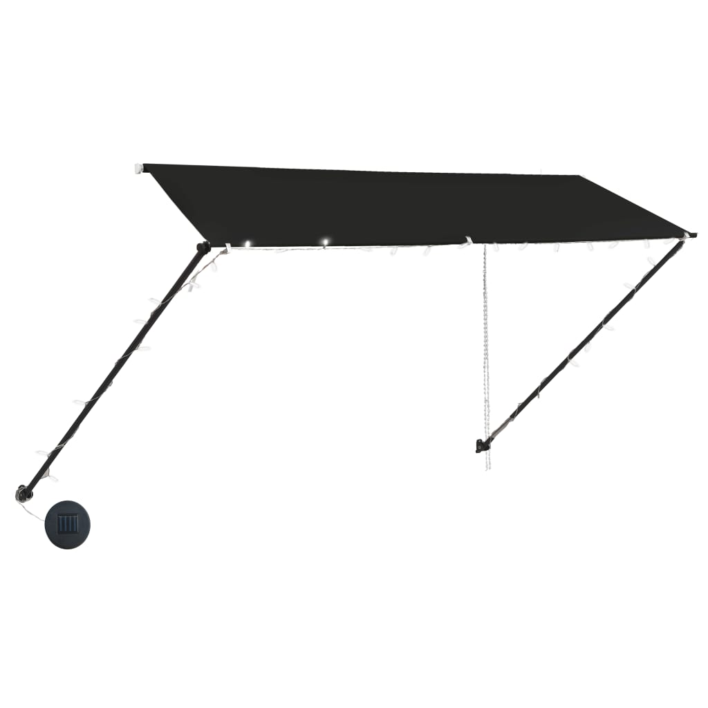 foldemarkise med LED 350x150 cm antracitgrå