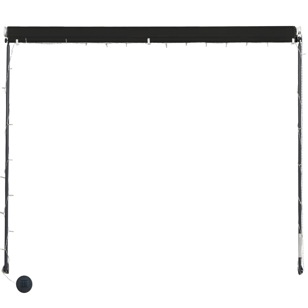 foldemarkise med LED 350x150 cm antracitgrå