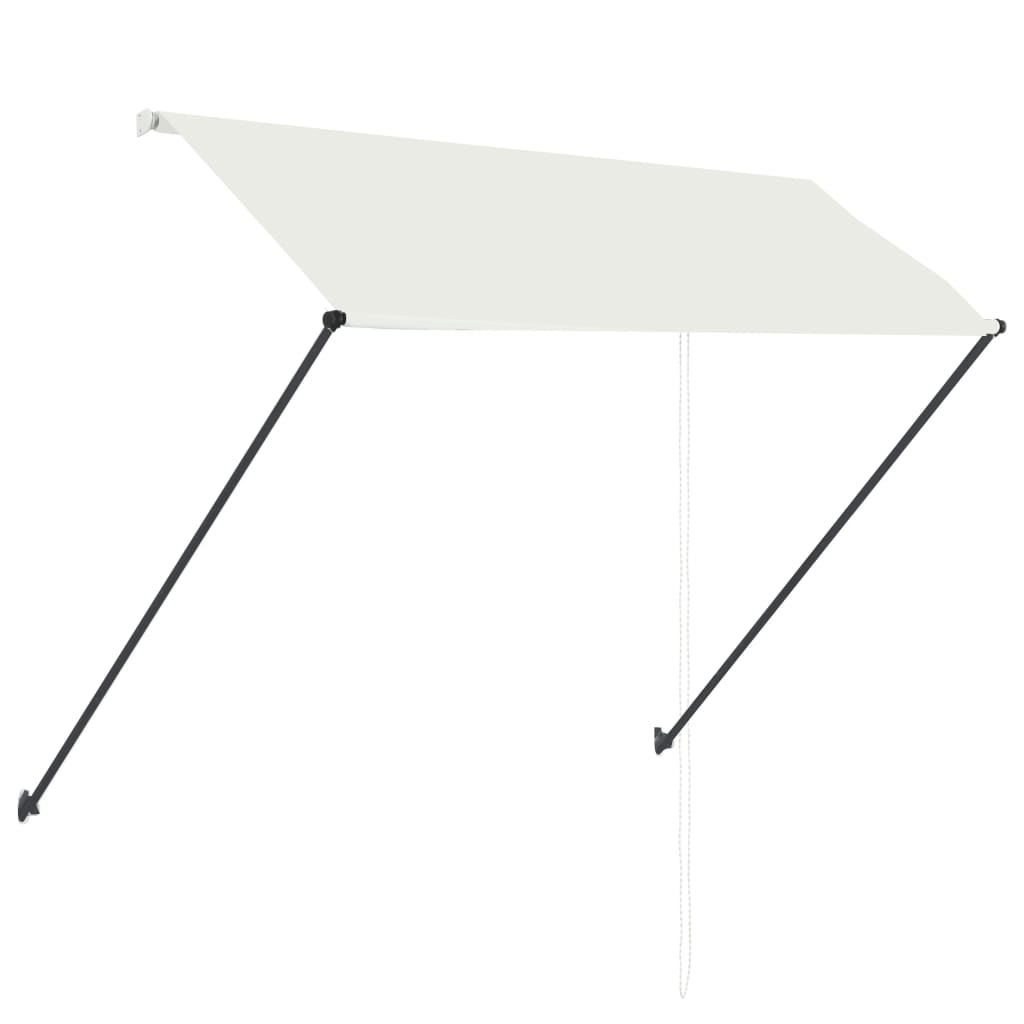 foldemarkise med LED 250x150 cm cremefarvet