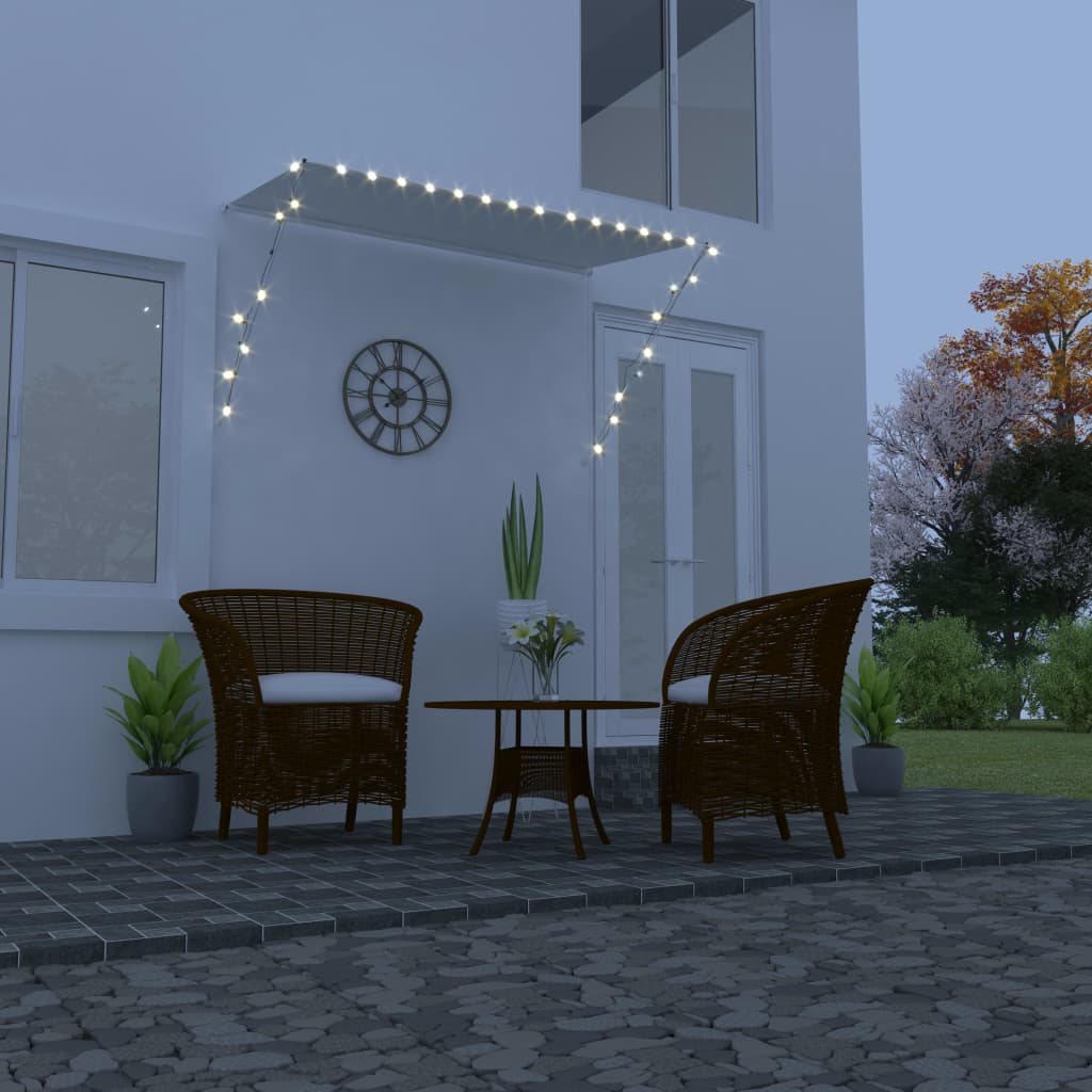 foldemarkise med LED 250x150 cm cremefarvet
