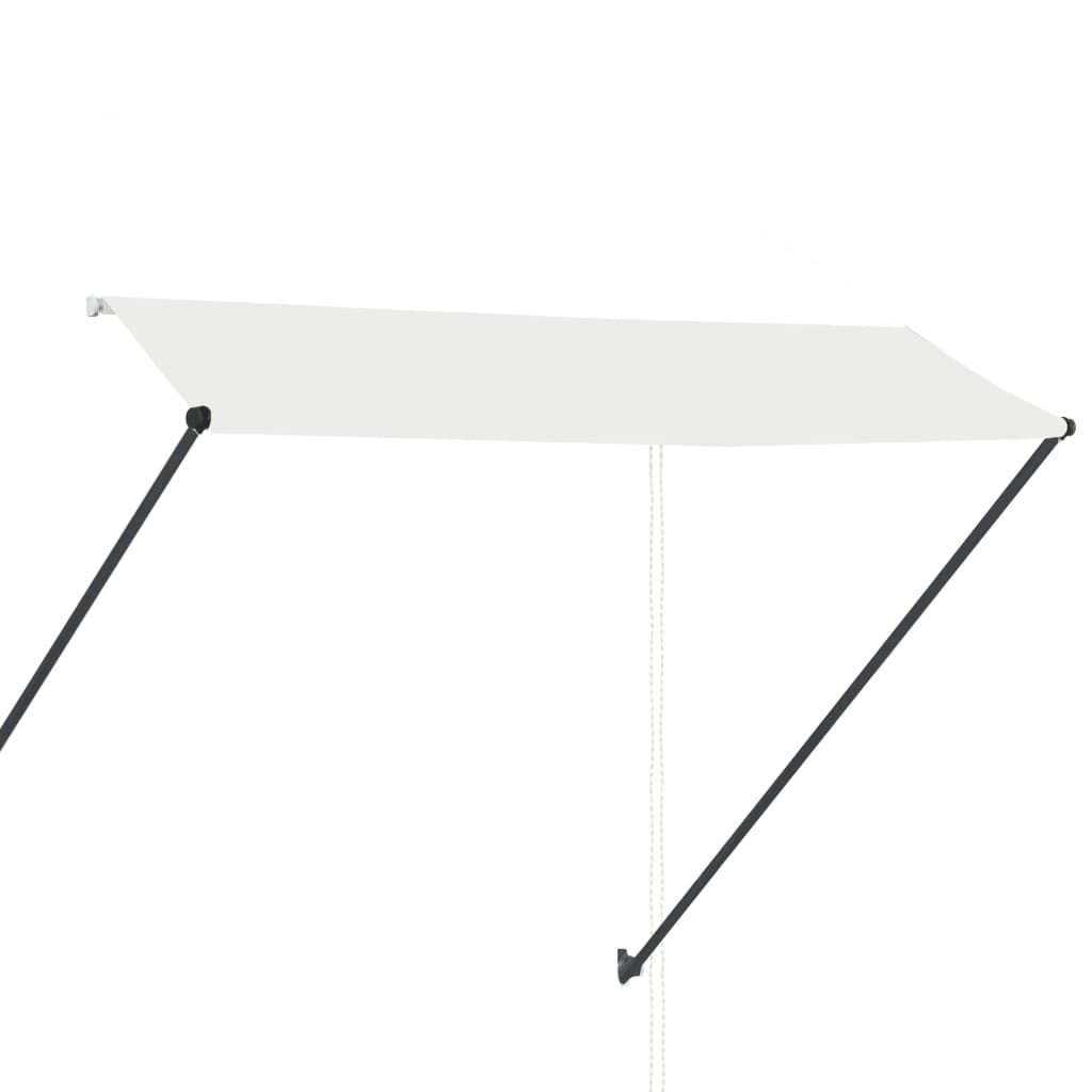 foldemarkise med LED 300x150 cm cremefarvet