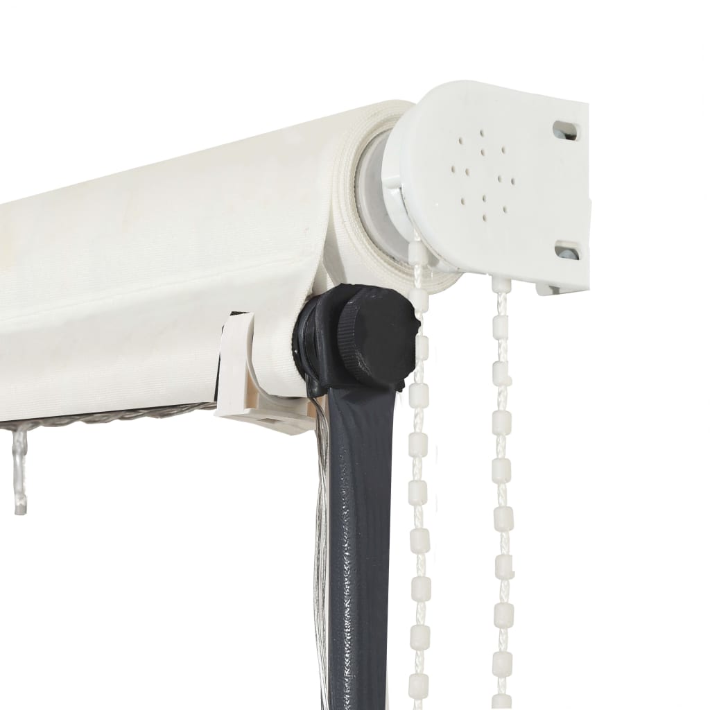 foldemarkise med LED 350x150 cm cremefarvet