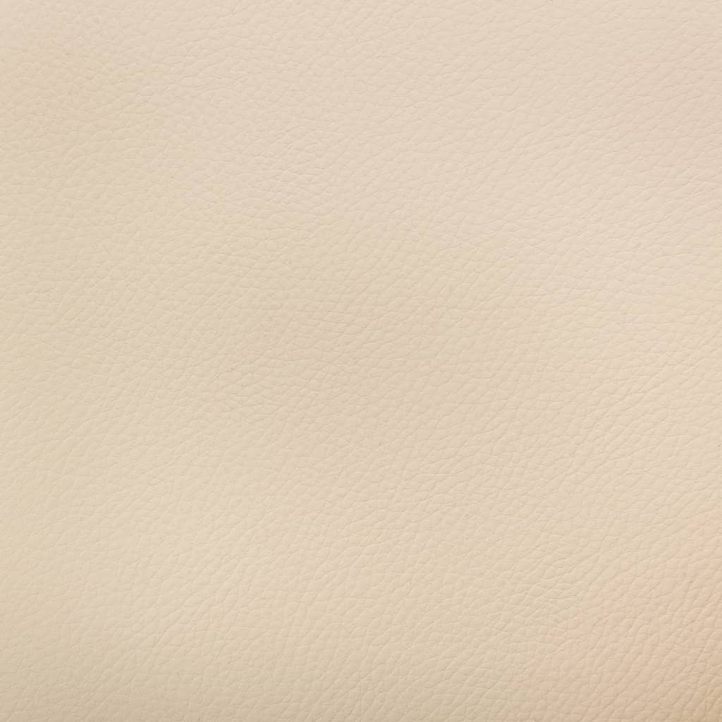 drejelig spisebordsstol bøjet træ og kunstlæder cremefarvet