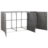 tredobbelt skraldespandsskjuler 229x78x120 cm polyrattan grå