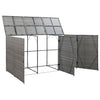 tredobbelt skraldespandsskjuler 229x78x120 cm polyrattan grå