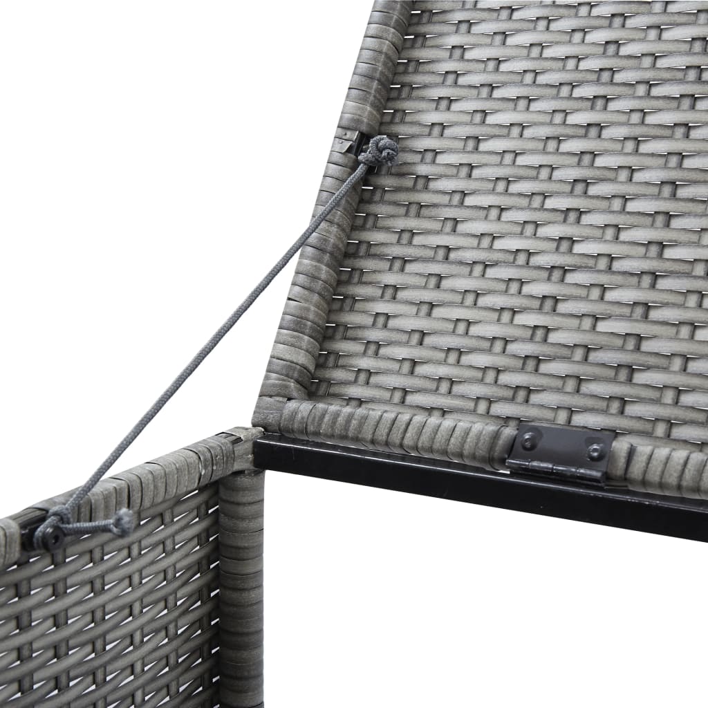 tredobbelt skraldespandsskjuler 229x78x120 cm polyrattan grå