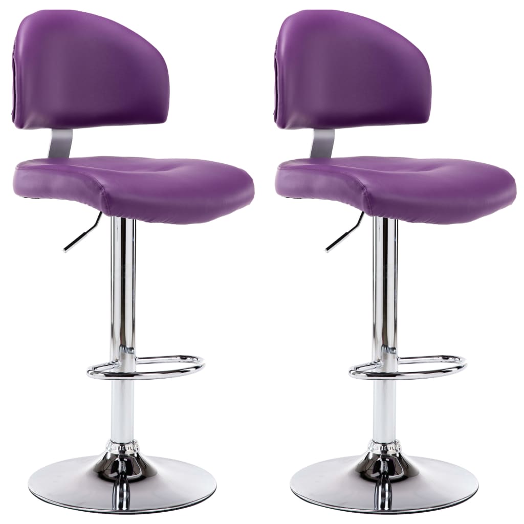 barstole 2 stk. kunstlæder lilla