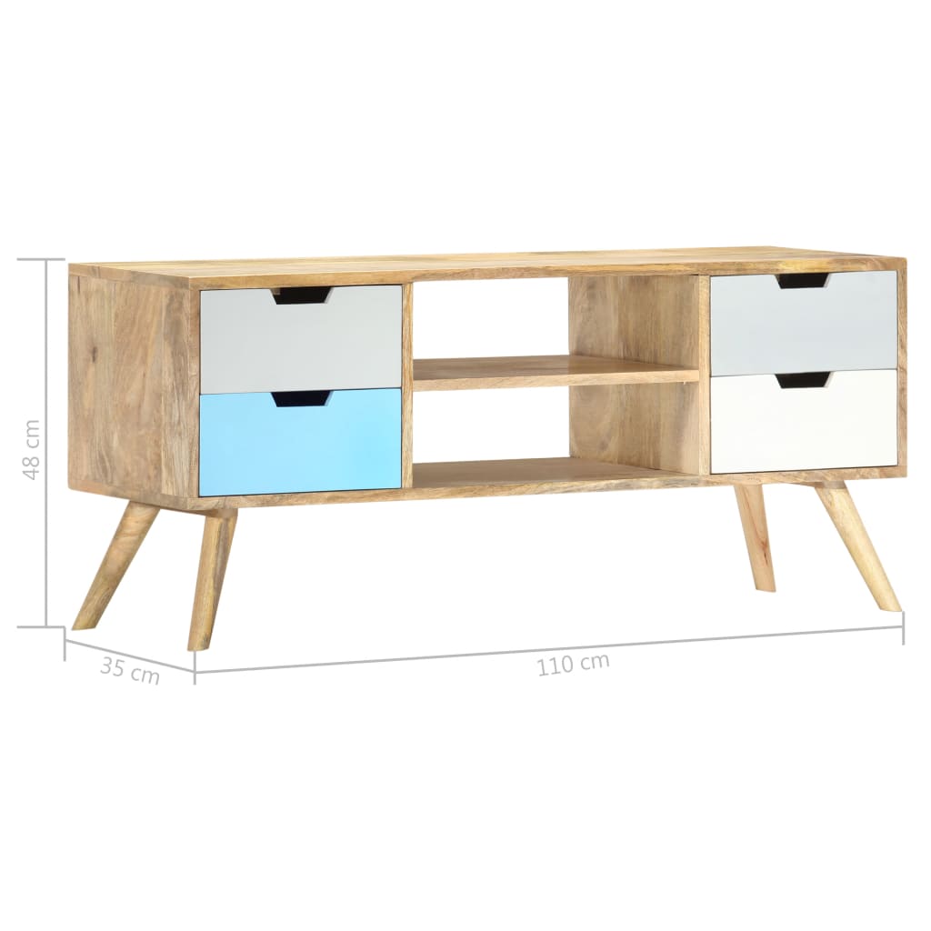 tv-skab 110 x 35 x 48 cm massivt mangotræ