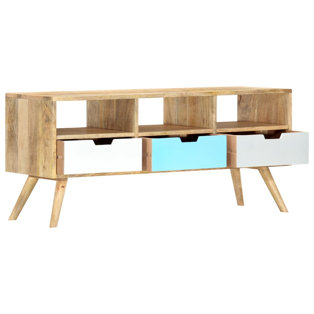 tv-skab 110 x 35 x 48 cm massivt mangotræ