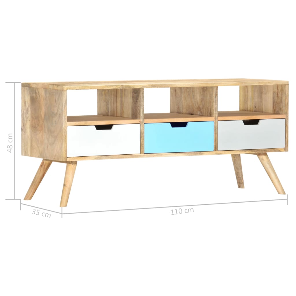 tv-skab 110 x 35 x 48 cm massivt mangotræ