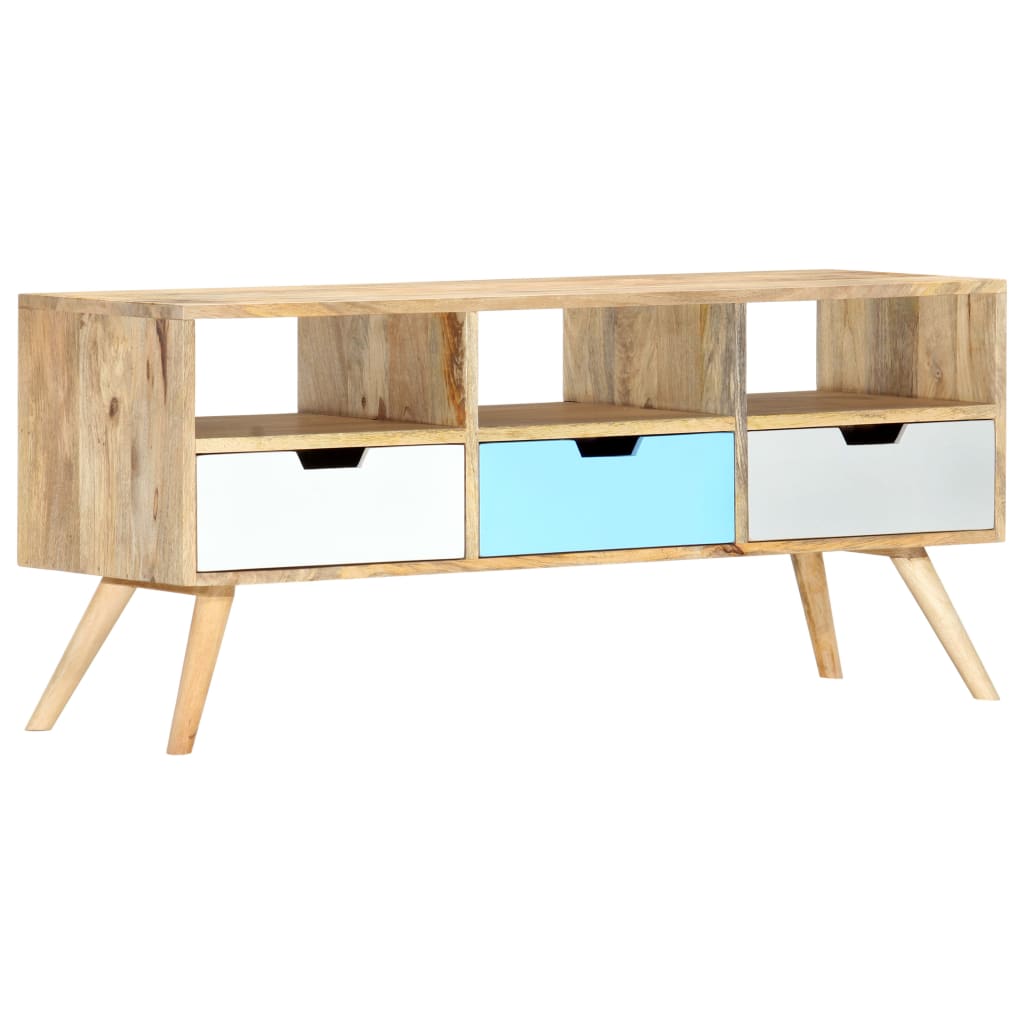 tv-skab 110 x 35 x 48 cm massivt mangotræ