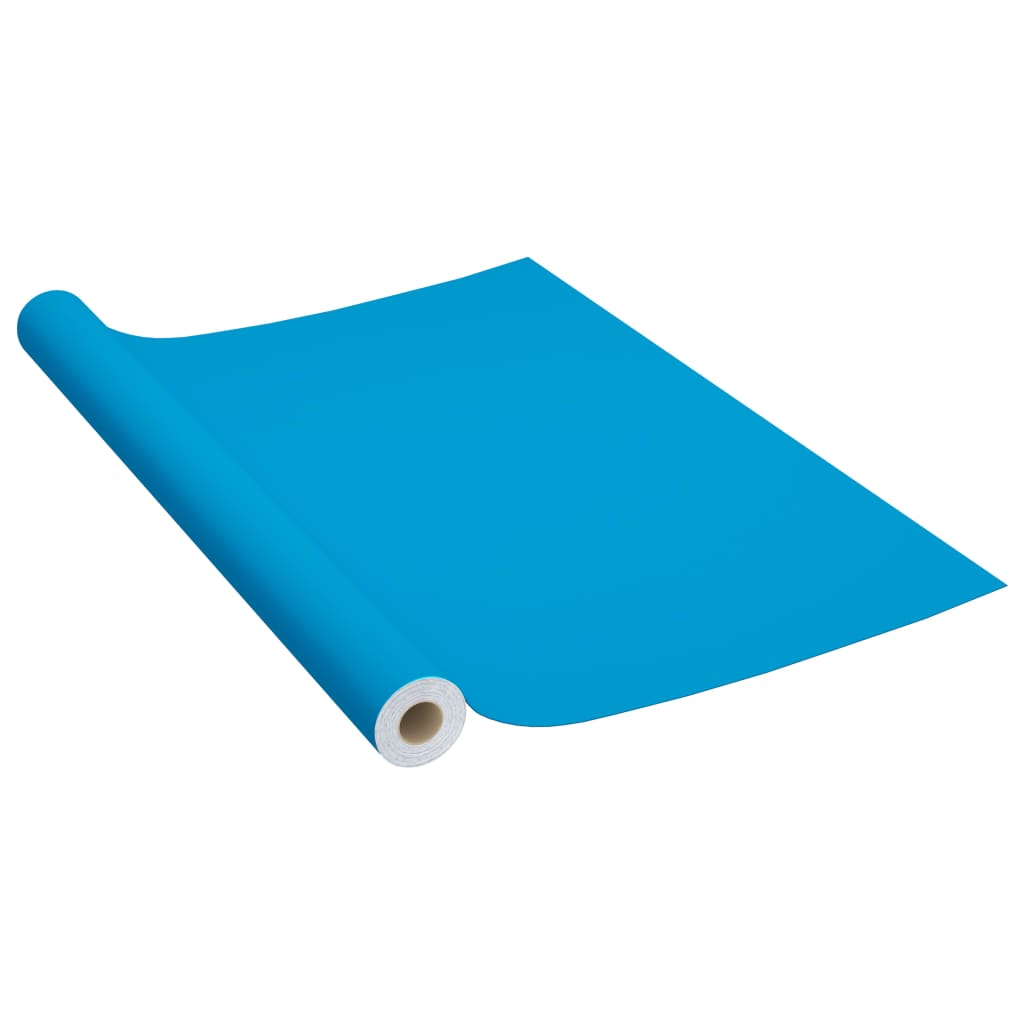 selvklæbende folie til møbler 500x90 cm PVC azurblå