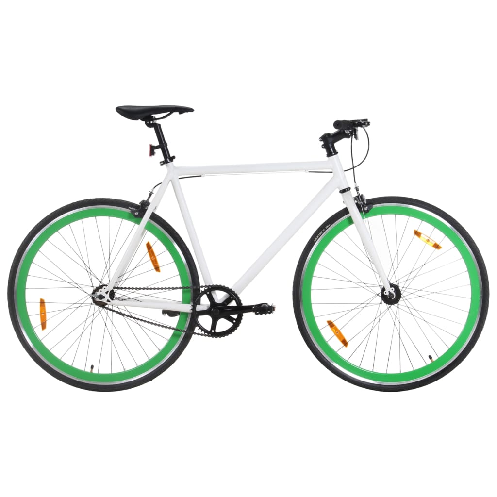 cykel 1 gear 700c 59 cm hvid og grøn