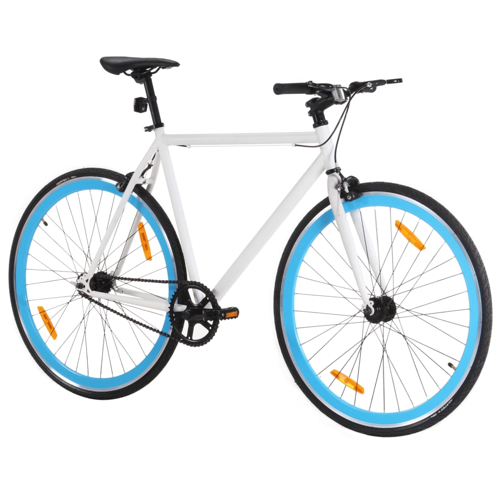 cykel 1 gear 700c 55 cm hvid og blå