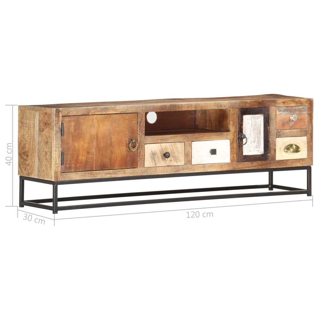 tv-skab 120x30x40 cm massivt genbrugstræ