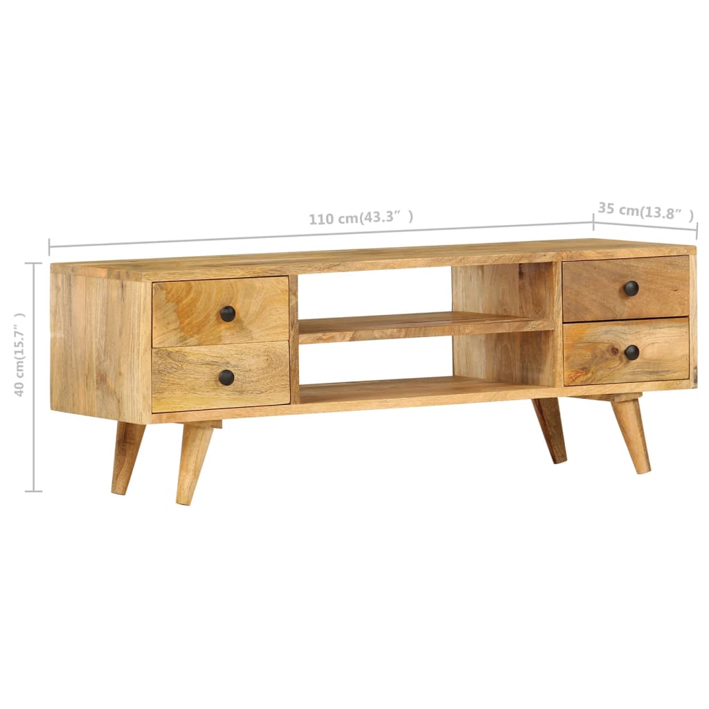 tv-skab 110 x 35 x 40 cm massivt mangotræ