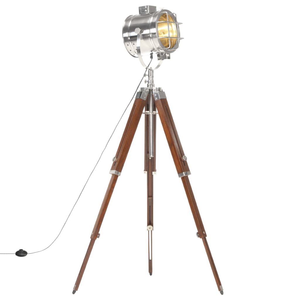 gulvlampe med trefod 165 cm massivt mangotræ