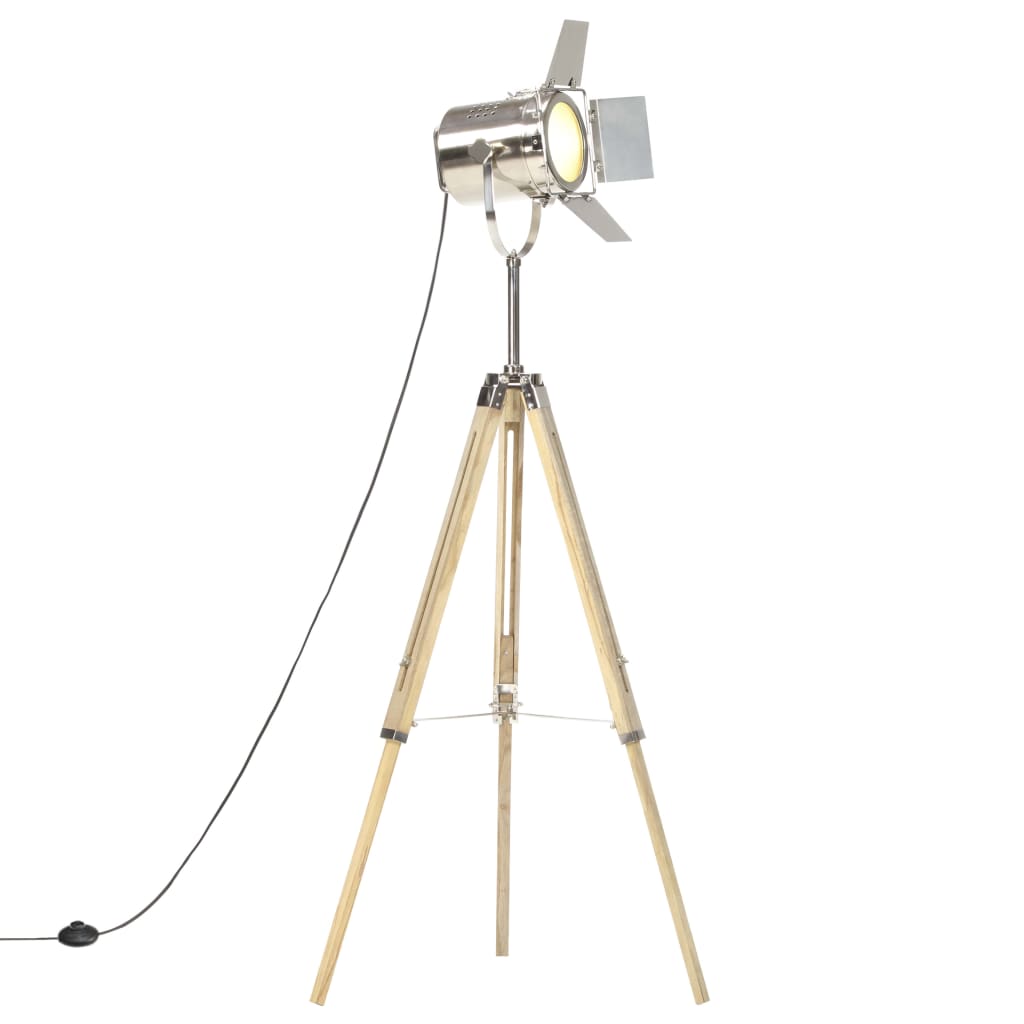 gulvlampe med trefod 140 cm massivt mangotræ
